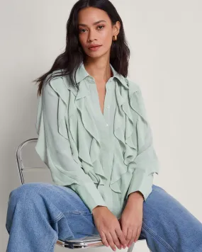 Aria Ruffle Blouse Green