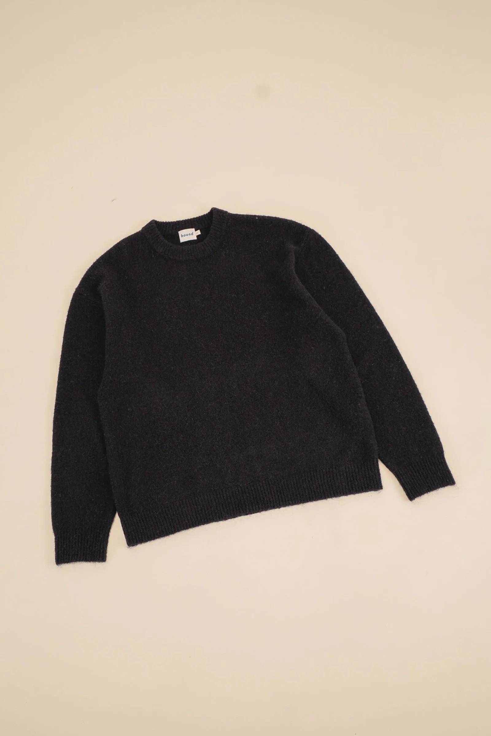 BAXTER MOHAIR BLEND SWEATER - BLACK