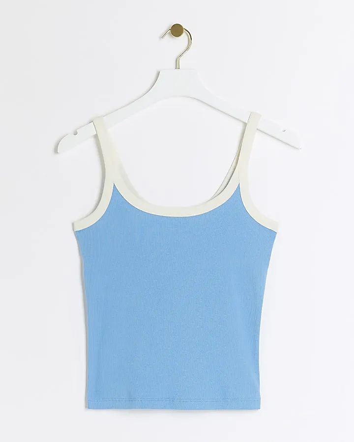 Blue tipped cami vest top