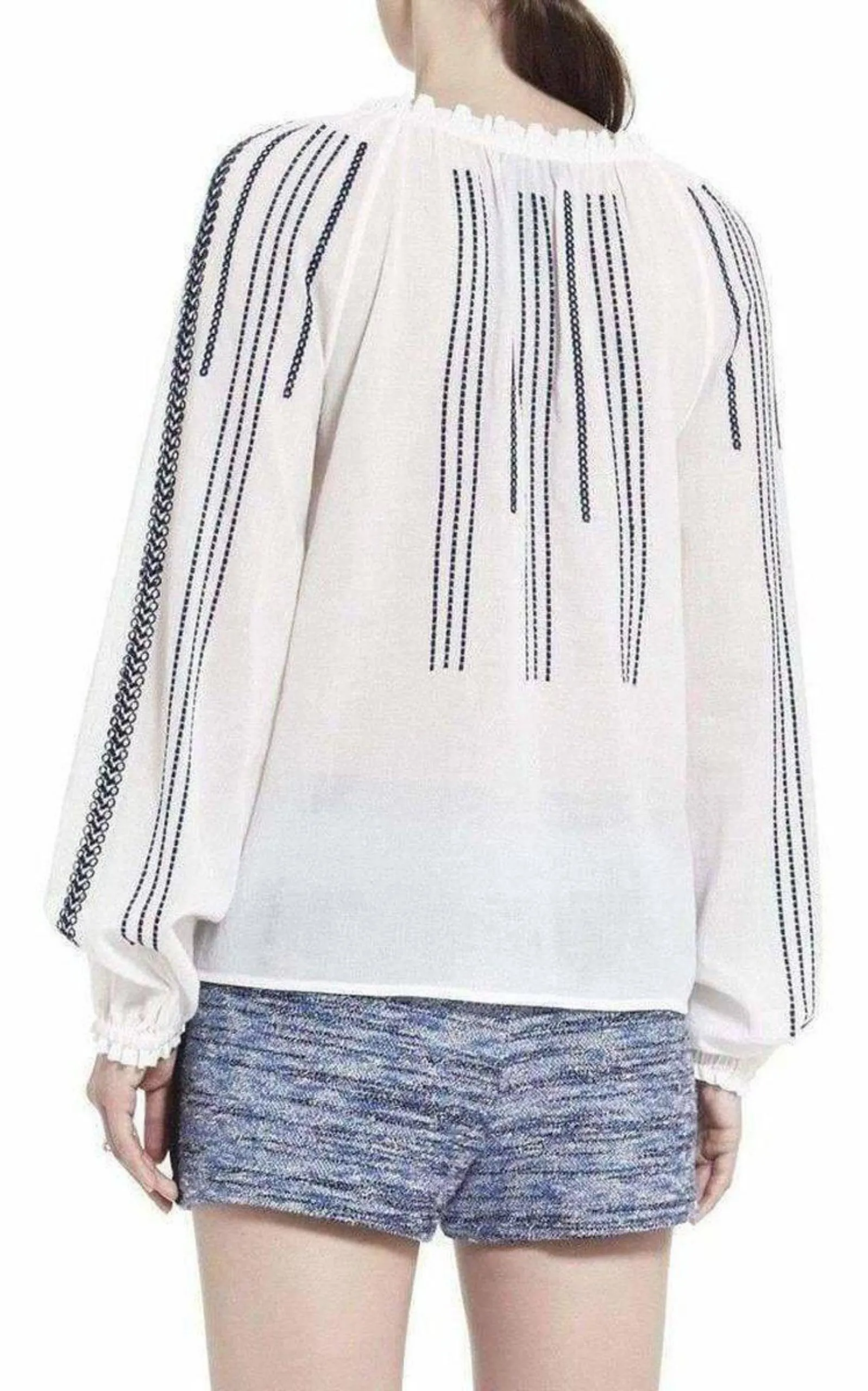 Embroidered Long Sleeve Blouse