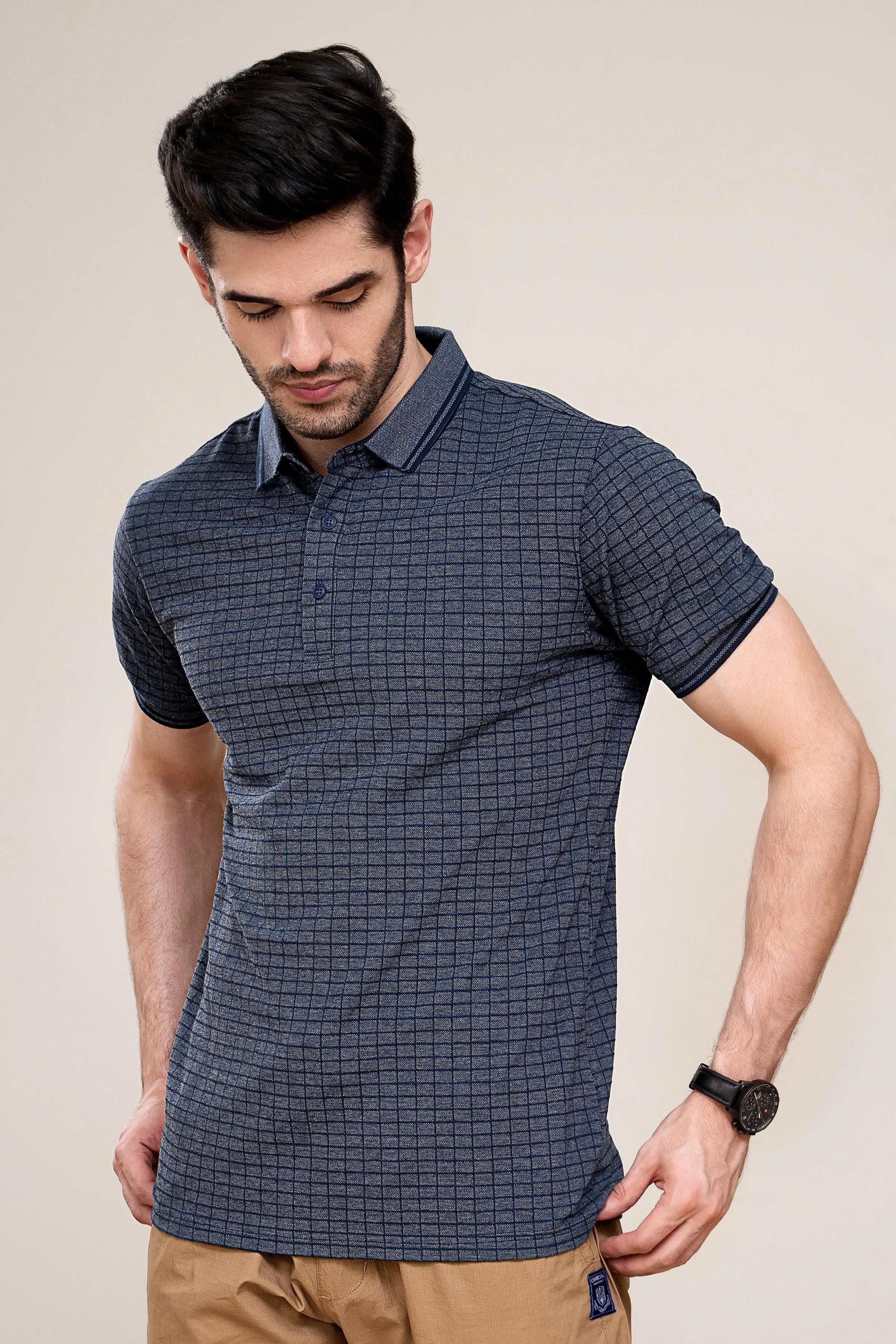 POLO SHIRT NAVY GREY