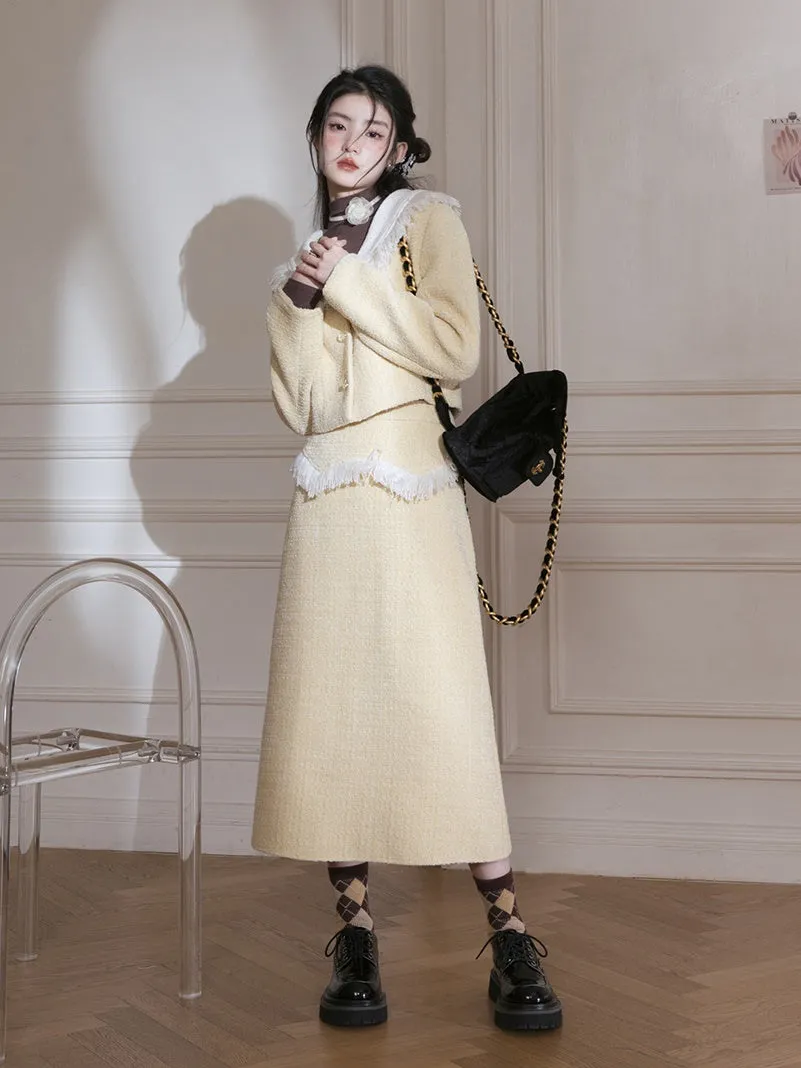 Small Fragrant Fringe Jacket & Skirt Set-up